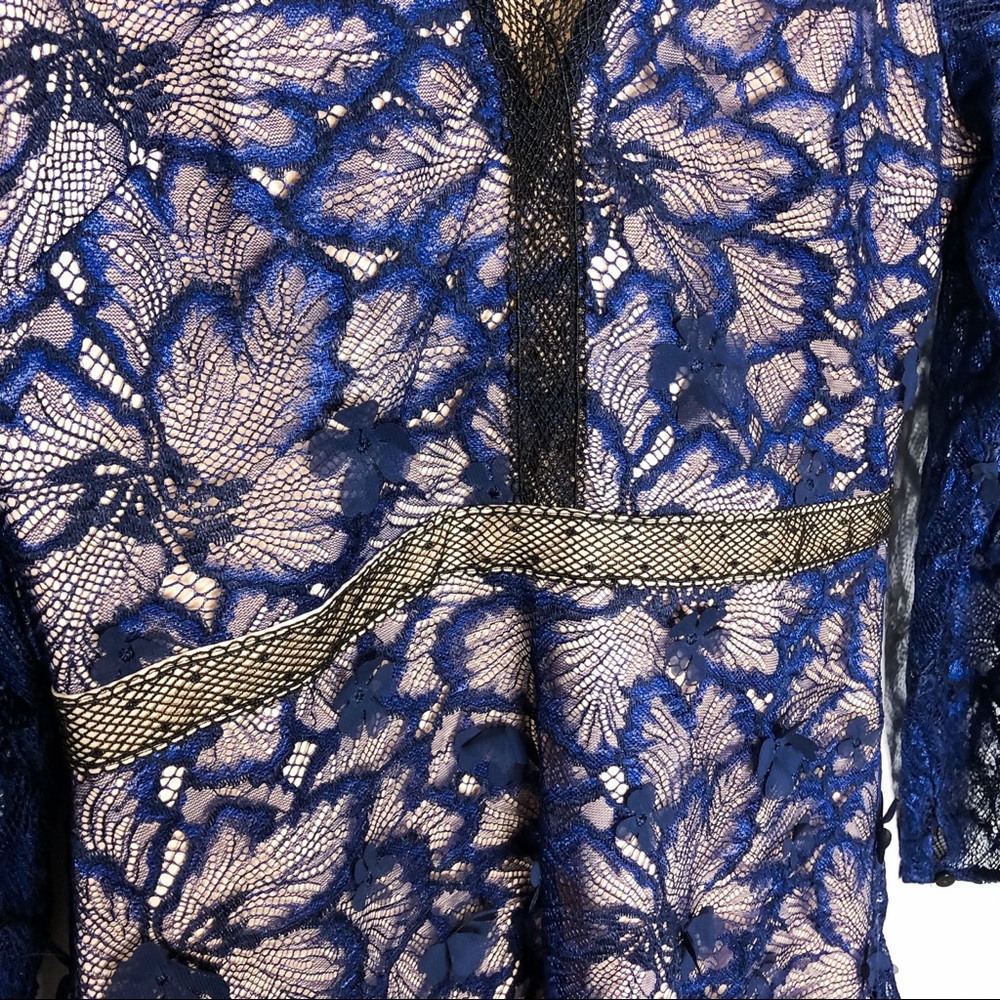 🦋🌙 NWT FOXIEDOX x ANTHROPOLOGIE | Elegant Deep Blue Lace Dress - Picture 10 of 16